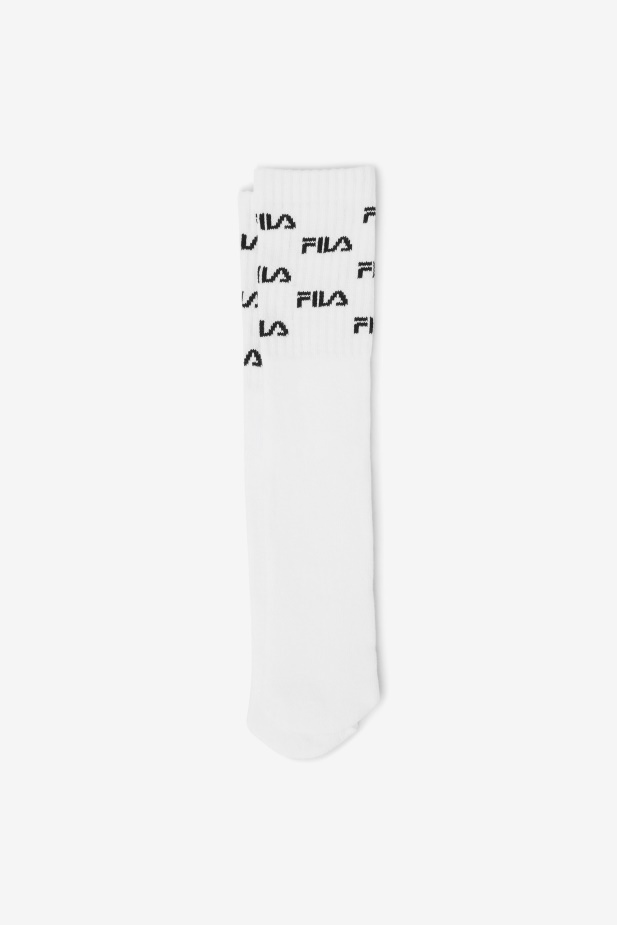 Logo Vysoká Ponožka Pod Kolena Fila Bílá