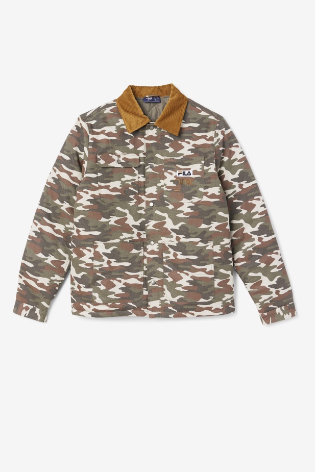 2pac Bunda Fila Camo Print/bronzově Hnědá