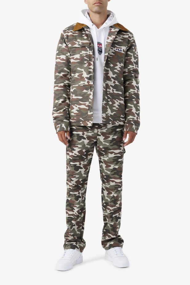 2pac Bunda Fila Camo Print/bronzově Hnědá