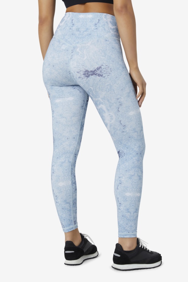Blue Fog Print Forza Uhlazené 7/8 Legíny Fila