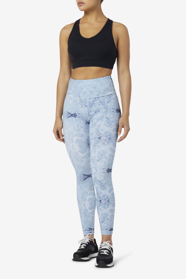 Blue Fog Print Forza Uhlazené 7/8 Legíny Fila