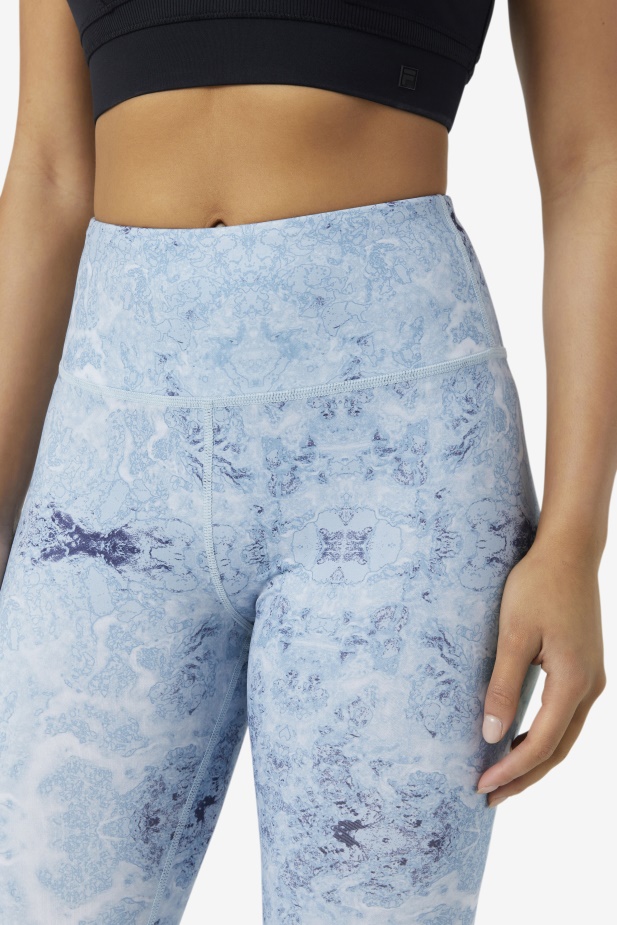 Blue Fog Print Forza Uhlazené 7/8 Legíny Fila