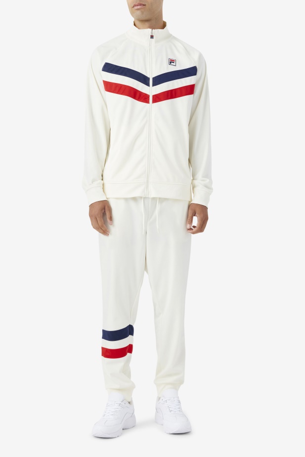 Egret/red/navy Fila Jaya Track Kalhoty