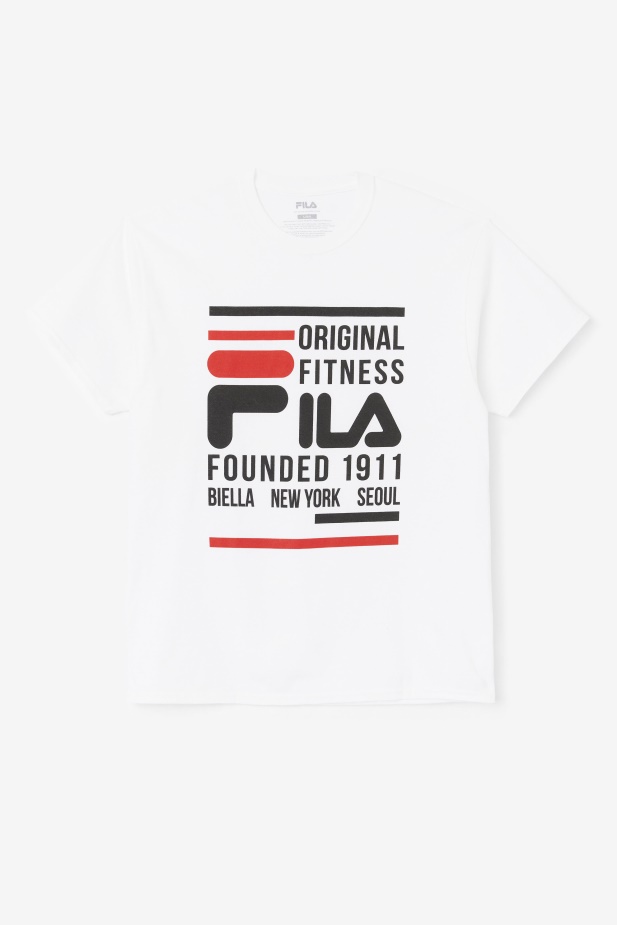 Bílo/černo/červené Fila Originální Fitness Tričko