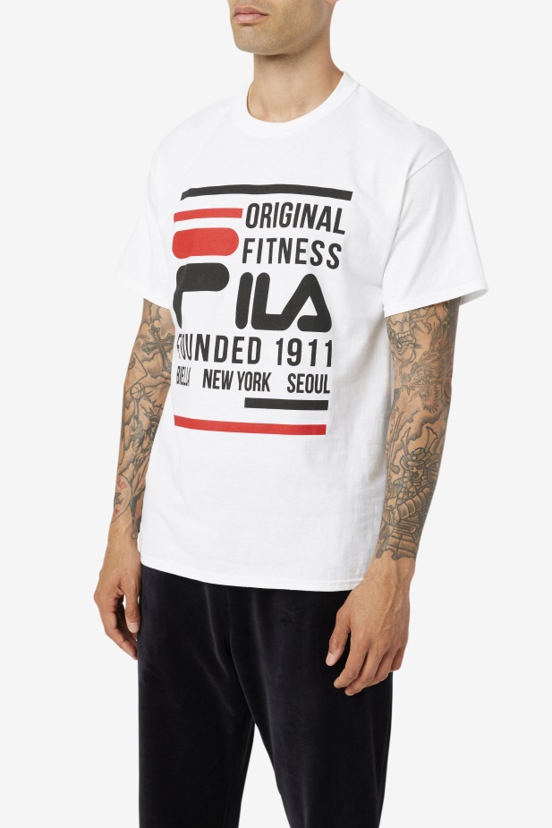 Bílo/černo/červené Fila Originální Fitness Tričko