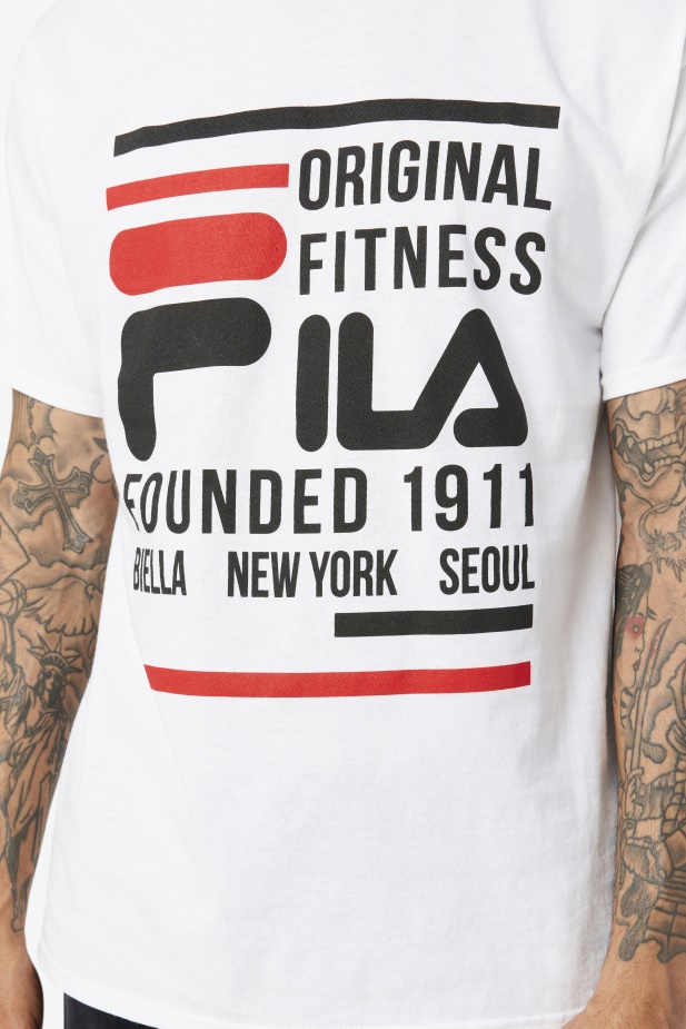 Bílo/černo/červené Fila Originální Fitness Tričko
