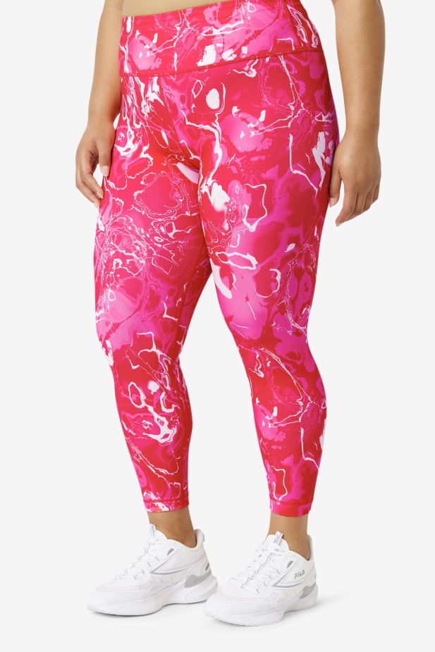 Růžové Mramorové Legíny Fila Forza Elegantní 7/8