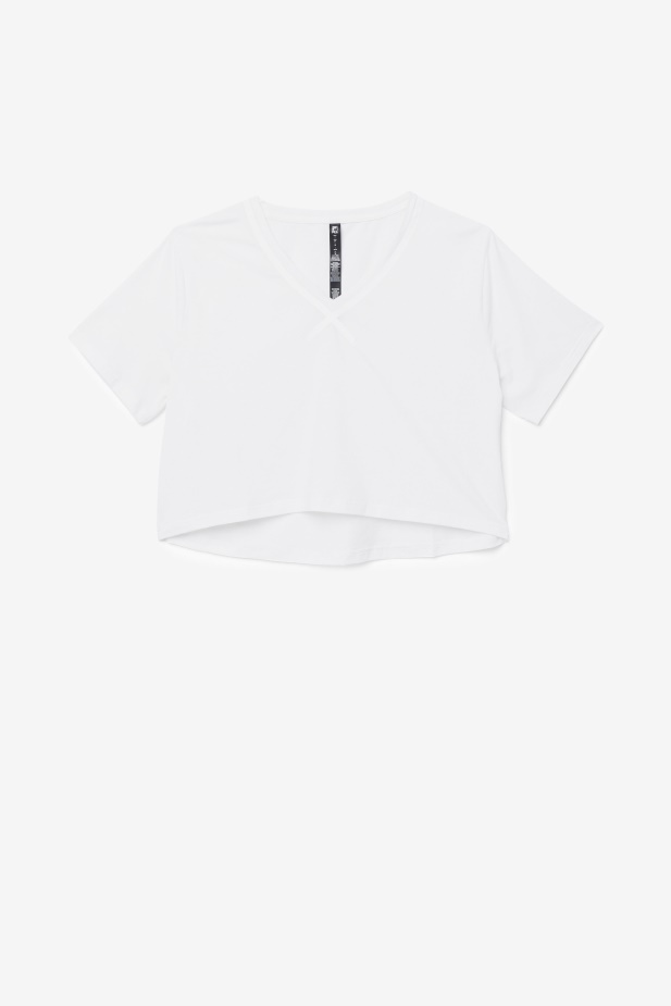 Fila Bílý Fi-lux Vysoký-nízký Crop Top