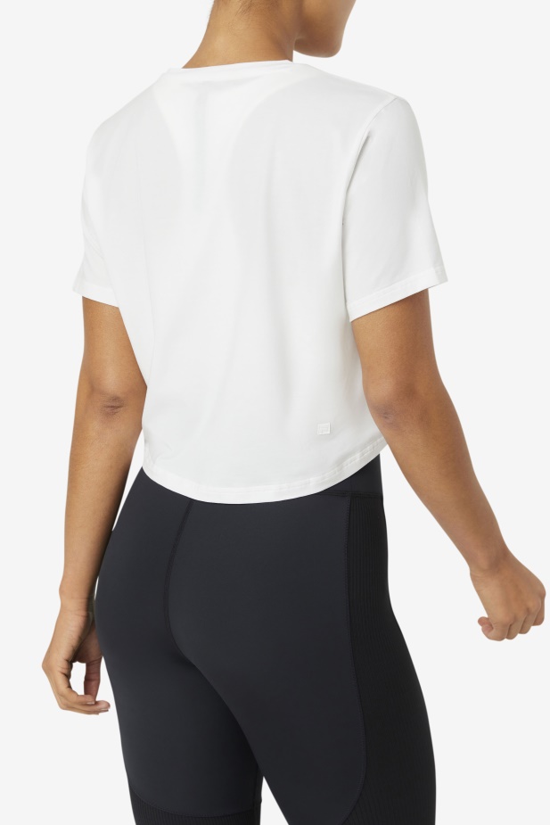 Fila Bílý Fi-lux Vysoký-nízký Crop Top