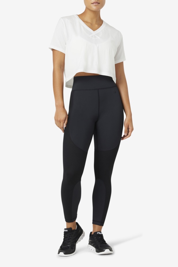 Fila Bílý Fi-lux Vysoký-nízký Crop Top