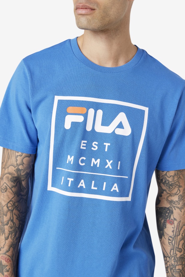 Silné Modré Tričko S Fila