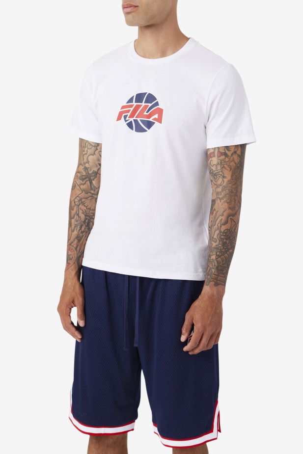 Bílé/námořnické/červené Tričko Nomi Fila