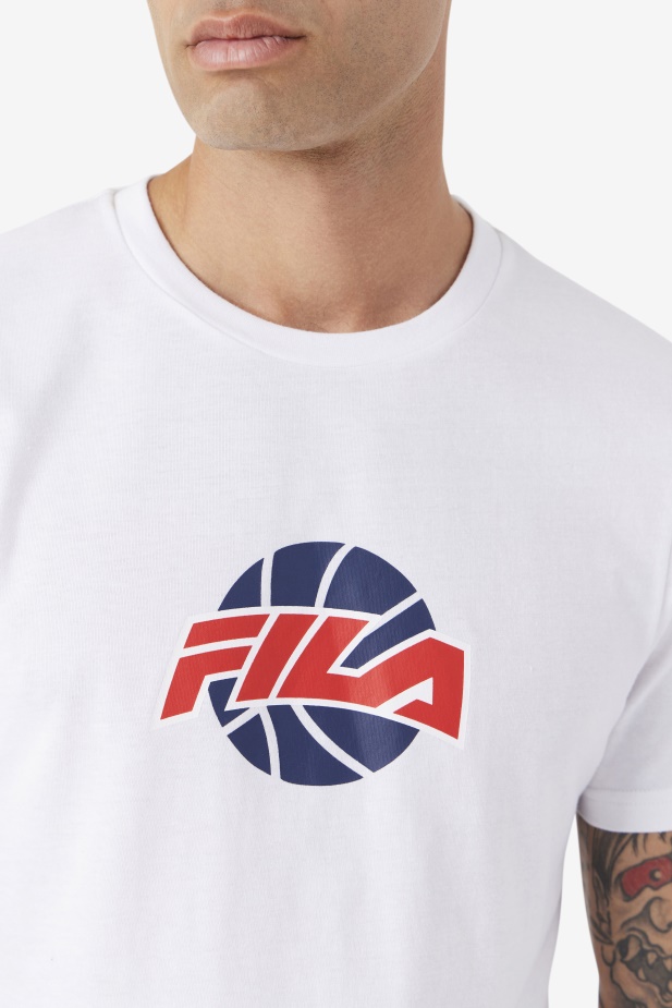Bílé/námořnické/červené Tričko Nomi Fila