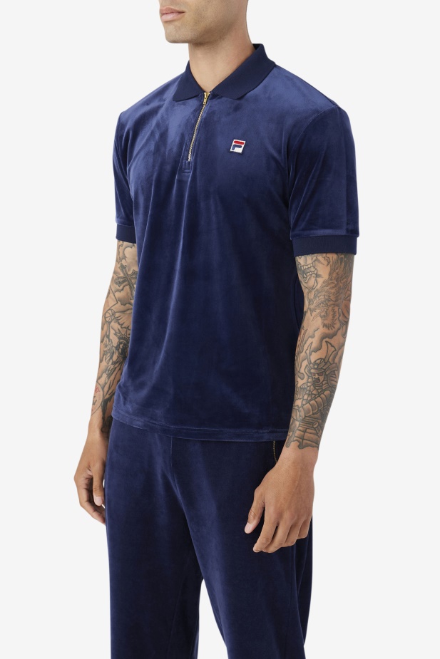 Fila Fil A Navy Devon Sametové Polo