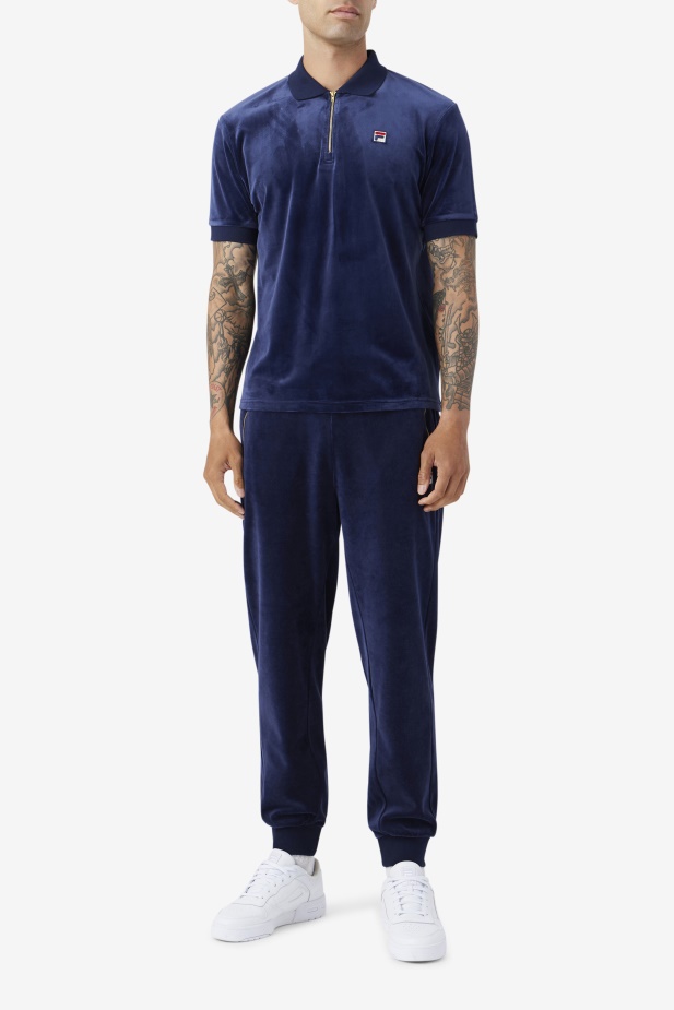 Fila Fil A Navy Devon Sametové Polo