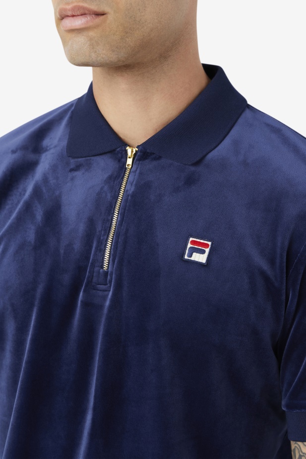 Fila Fil A Navy Devon Sametové Polo