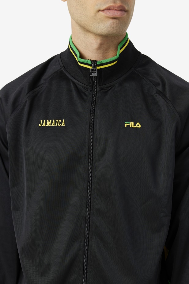 černá/žlutá/kapraďově Zelená Bunda Fila Jamaica
