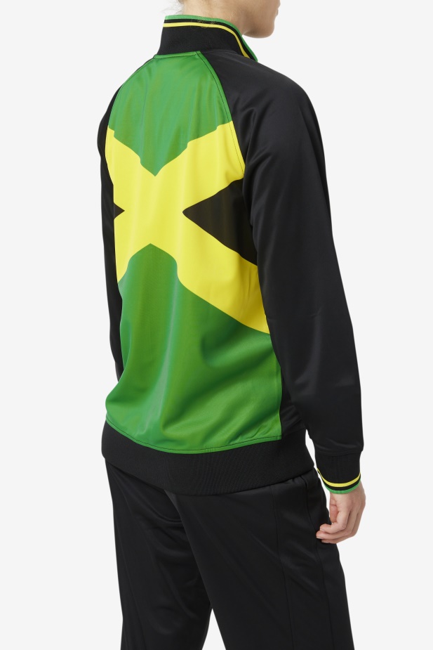 černá/žlutá/kapraďově Zelená Bunda Fila Jamaica