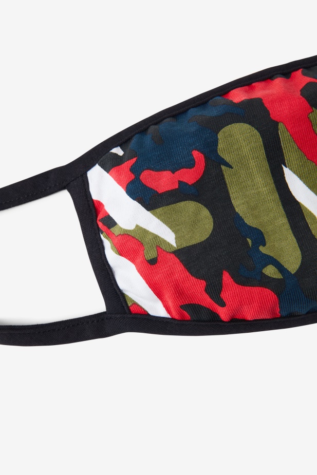 Fila červená/zelená/camo Vícebarevná Maskovací Maska ​​na Obličej