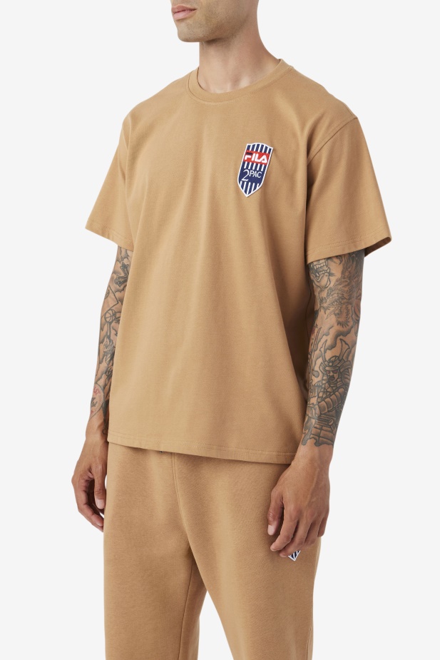 Fila 2pac Patch Tee Tabákově Hnědá