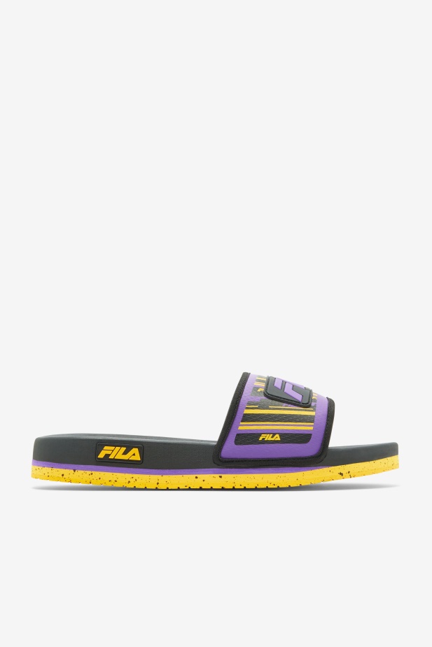 Pánská Lunární Skluzavka černá/zlatá/fialová Fila