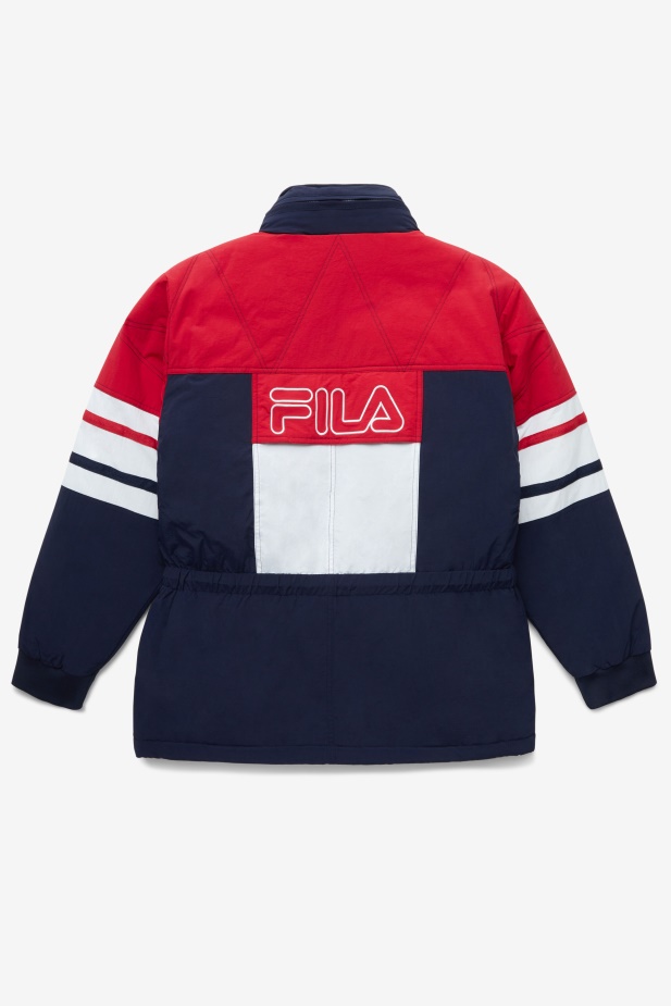 Peacoat/červená/bílá Bunda Fila Golia Parka