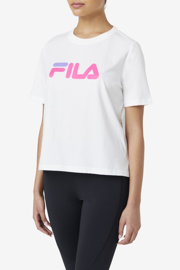 Miss Eagle Tee Bílá/růžová Záře/fialová Hebe Fila
