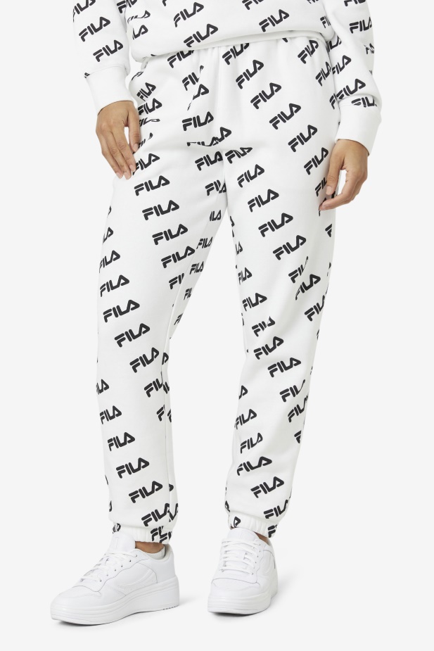 Bílo/černá Fila Diagonální Logo Jogger