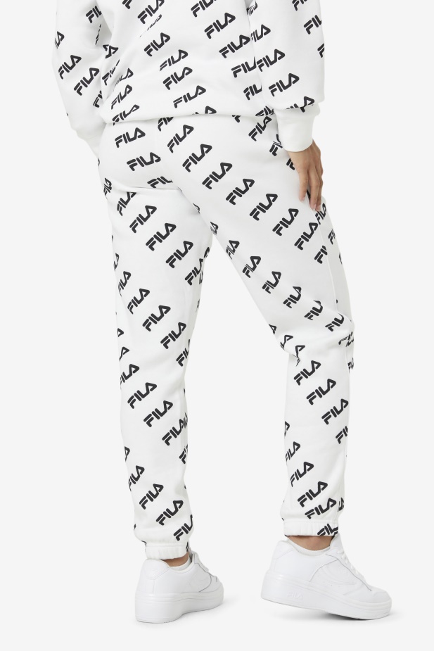 Bílo/černá Fila Diagonální Logo Jogger