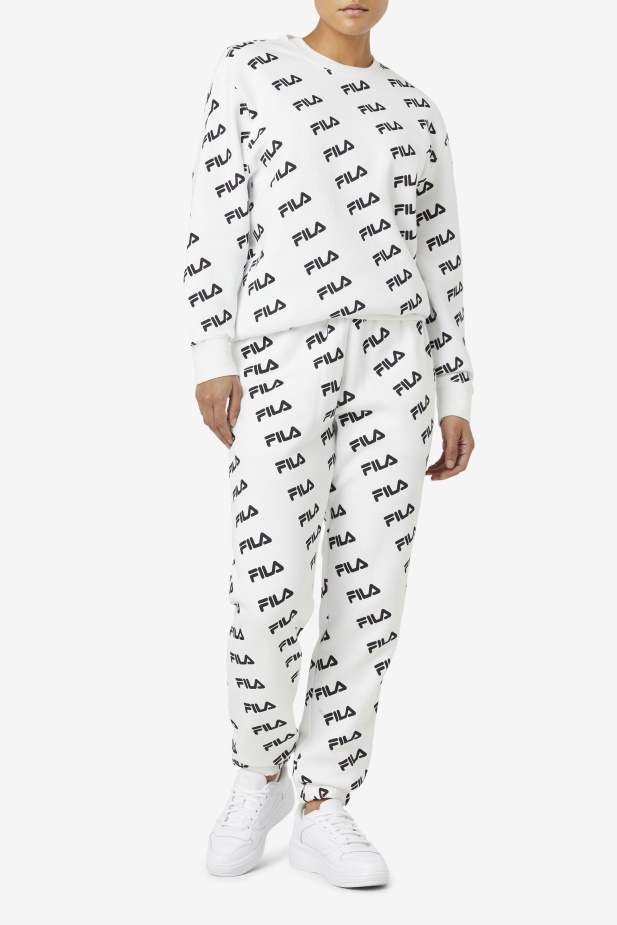 Bílo/černá Fila Diagonální Logo Jogger