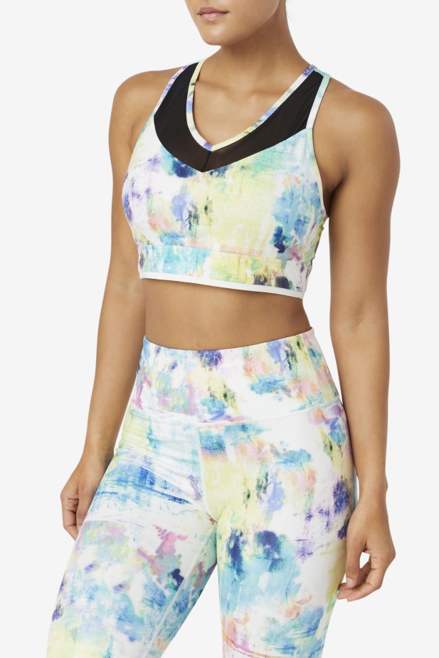 Fila Tie Dye/black/white Uplift Racerback Top Podprsenka