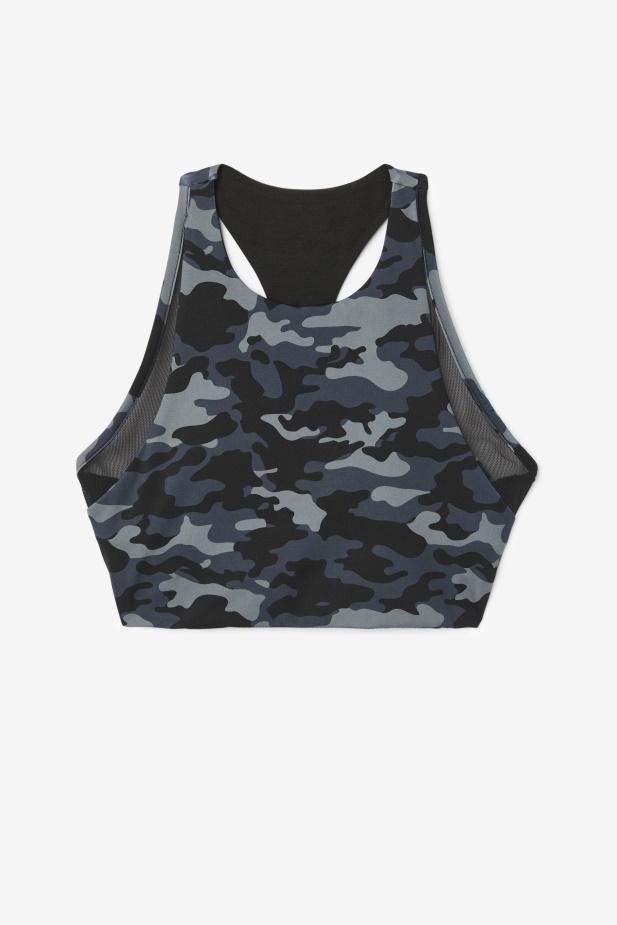 Tmavá Camo/black Fila Uplift Sportovní Podprsenka Se Zády