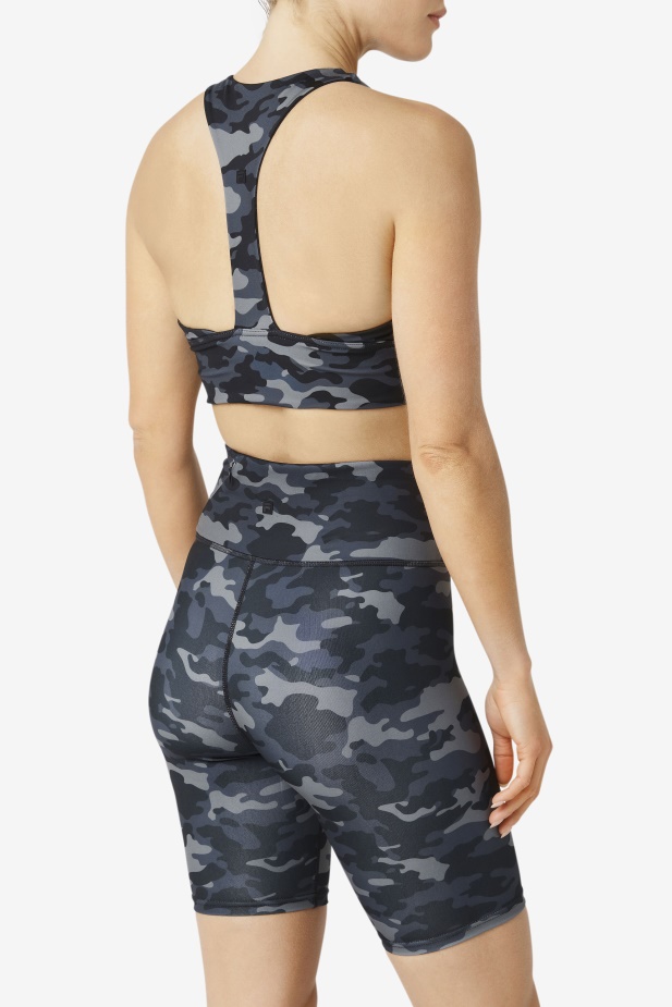 Tmavá Camo/black Fila Uplift Sportovní Podprsenka Se Zády