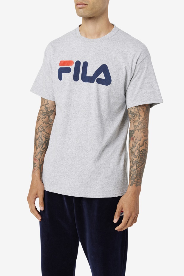 Pánské Tričko S Logem Fila šedé Vřesové/námořnické/červené