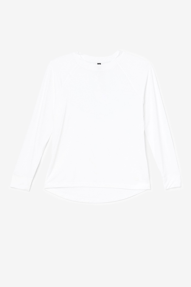 Fila Fi-lux Síťovaná Záda Dlouhý Rukáv Crew Bílá