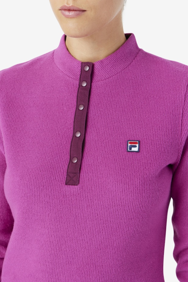 Josie Poloviční Zip Fila Rouge/potpourri