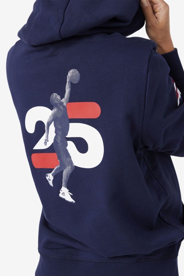 Námořnictvo Grant Hill Lazarus Mikina S Kapucí Fila