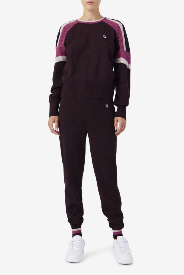 Fila Frankie Pletené Kalhoty Hroznové Víno/červená/potpourri