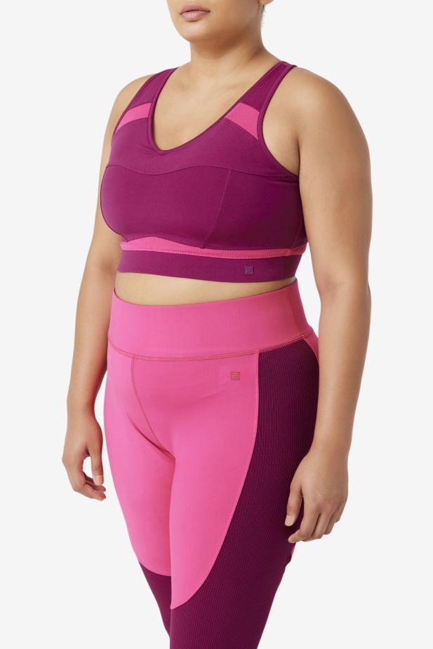 Purpurová Fialová/světle Růžová Sportovní Podprsenka Fila Uplift Racerback