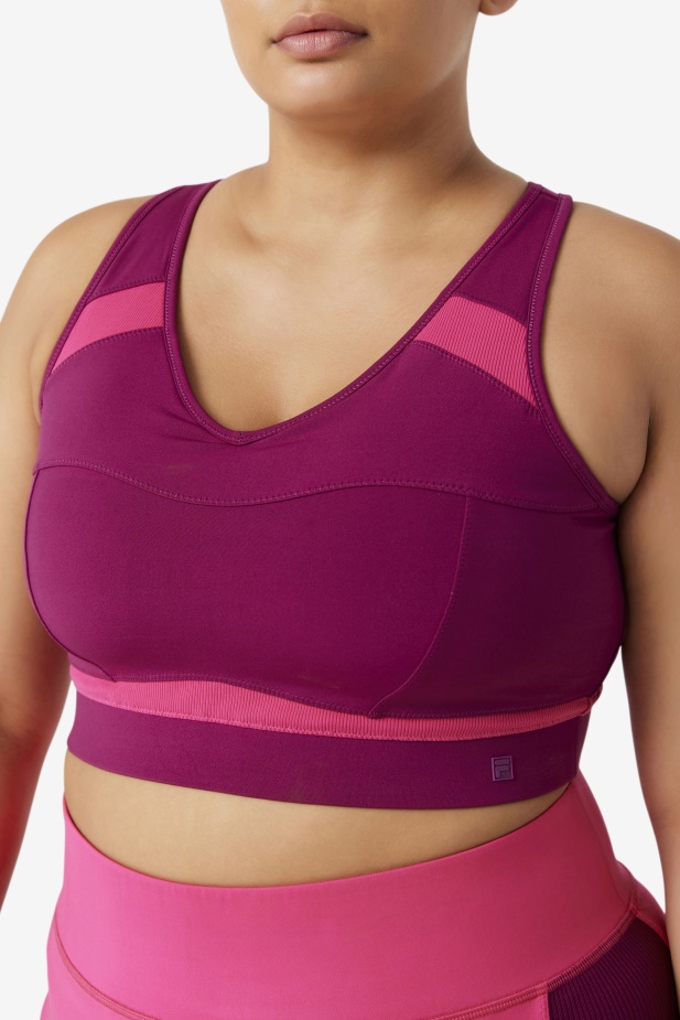 Purpurová Fialová/světle Růžová Sportovní Podprsenka Fila Uplift Racerback