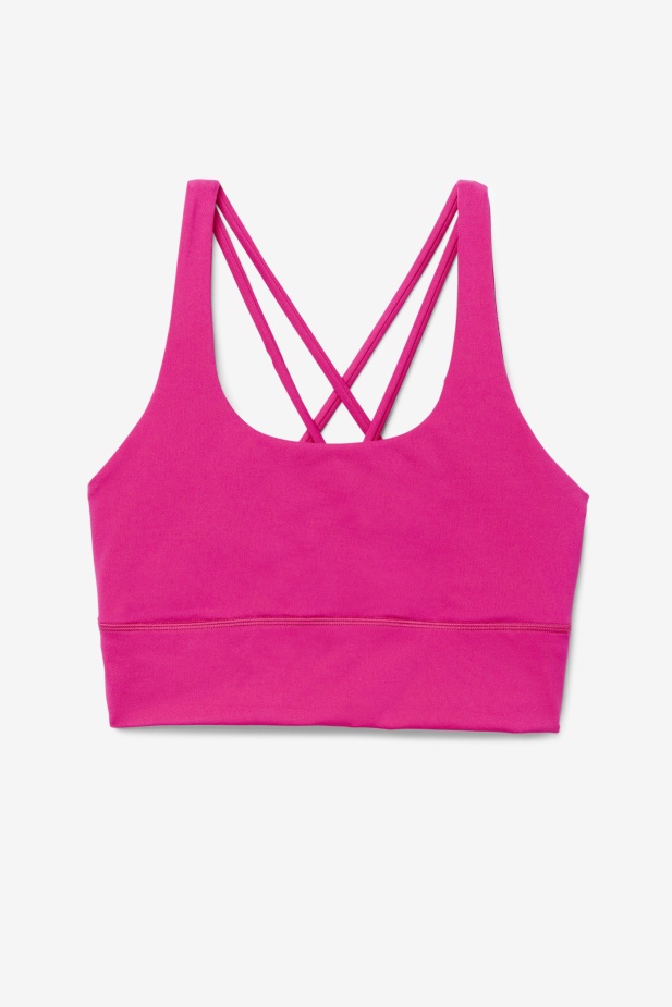 Fila Uplift Cross Back Top Podprsenka Jasně Růžová