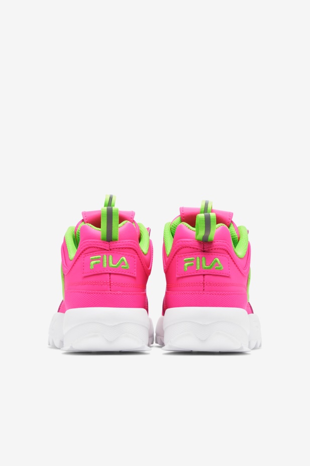 Růžový/zelený/bílý Velký Dětský Disruptor 2 Prémiová Fila