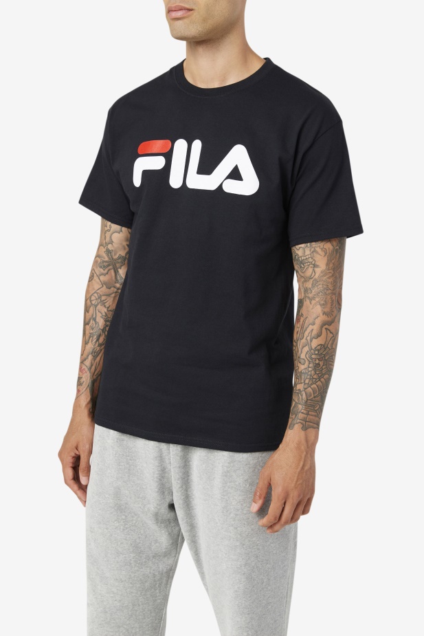černé/bílé/červené Pánské Tričko S Logem Fila