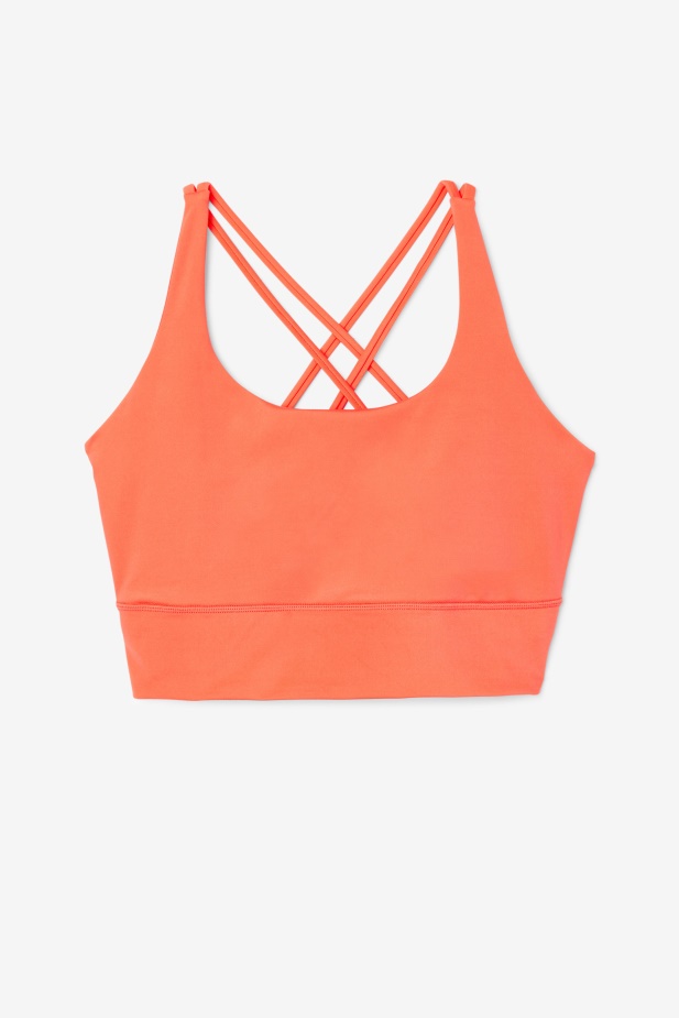 žhavý Korál Vztlak Cross Back Podprsenka Top Fila