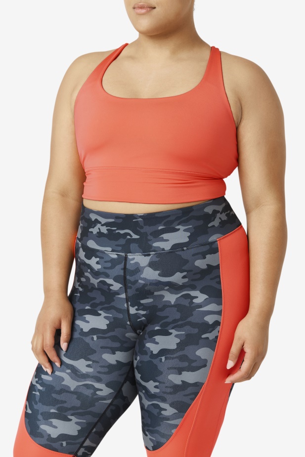 žhavý Korál Vztlak Cross Back Podprsenka Top Fila