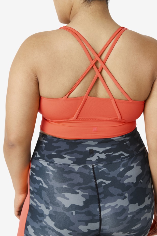 žhavý Korál Vztlak Cross Back Podprsenka Top Fila