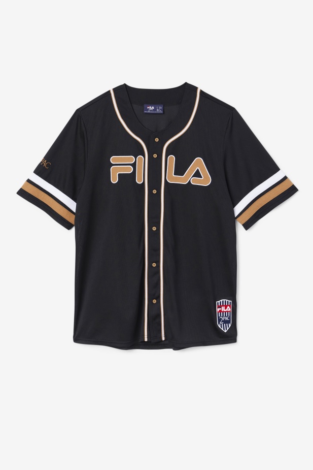 Baseballový Dres Black/tabacco Brown/white Fila 2pac