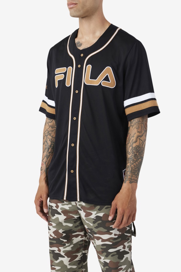 Baseballový Dres Black/tabacco Brown/white Fila 2pac