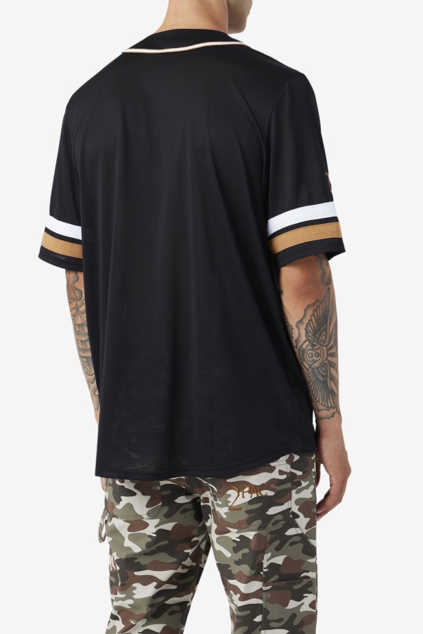 Baseballový Dres Black/tabacco Brown/white Fila 2pac