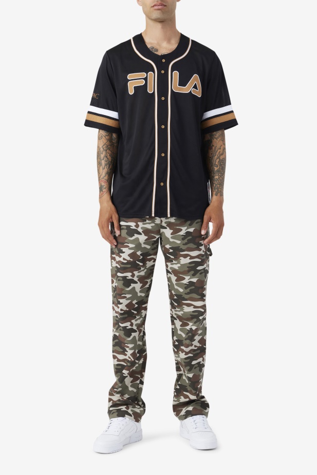 Baseballový Dres Black/tabacco Brown/white Fila 2pac